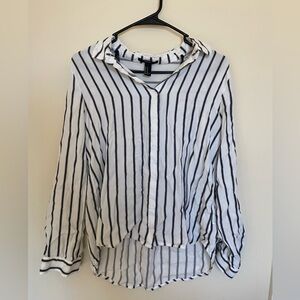 Forever 21 striped collared long sleeves
